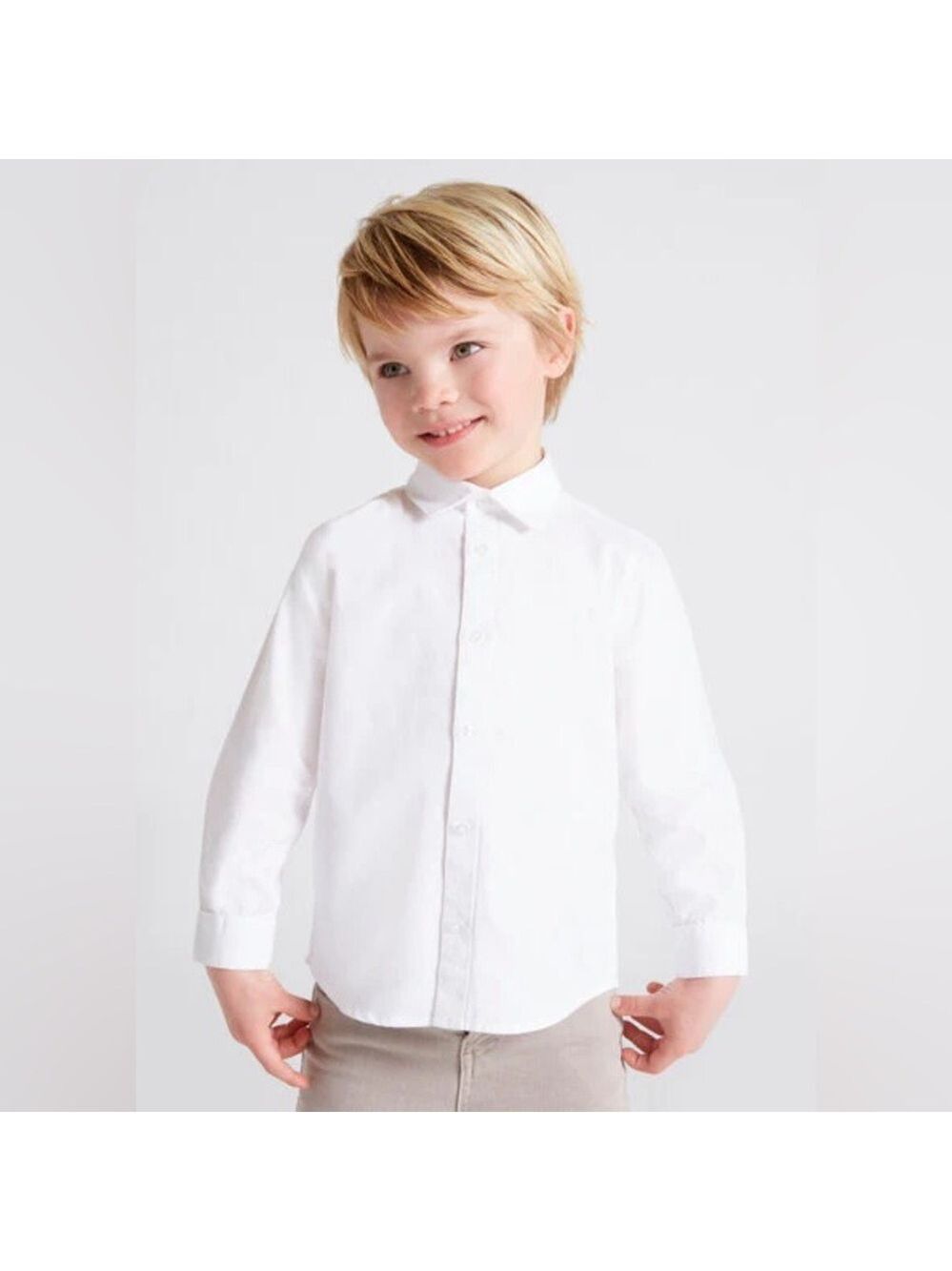 Size 8 Boys Mayoral Classic White Kids Button-Down Shirt